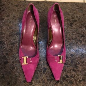NEW Magenta color suede high heels